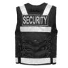 Schutzweste Reflektierend Schwarz Patch Logo Reißverschluss Security Weste Leuchtweste Sanitäter Rettungsweste Sicherheitsweste Einsatzweste Warnweste