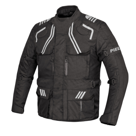 Motorradjacke-Pielini-Herren-Schwarz-4-Season-Vorderseite