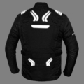 Pielini-Motorradjacke-Herren-Schwarz-Rueckseite-front-Night-Back
