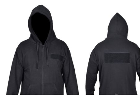 Security Hoodie Schwarz Vorderansicht