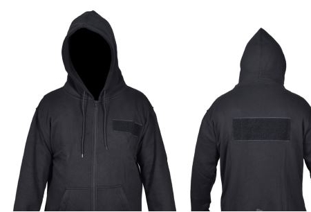 Security Hoodie Schwarz Vorderansicht