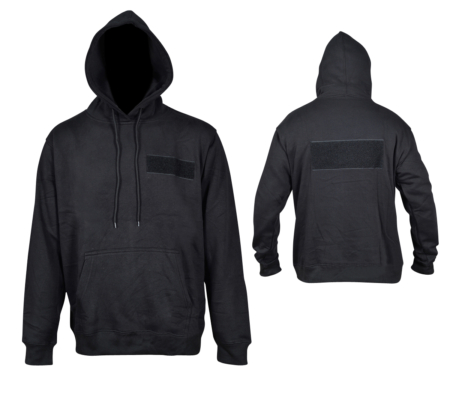 Security Hoodie Schwarz Vorderansicht