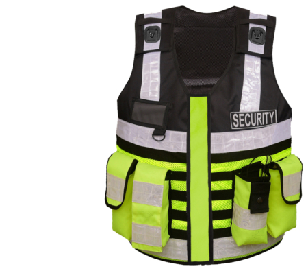 Pielini Sicherheitsweste 306 Schwarz-Gelb Vorderseite, seitlich verstellbar, reflektierend