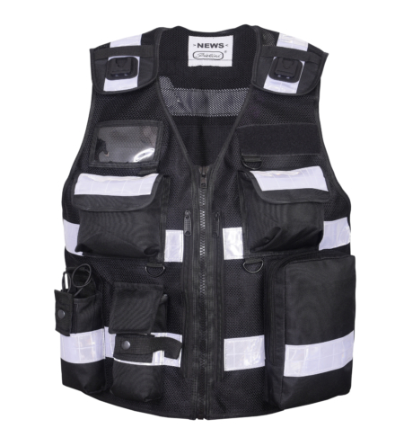 Sicherheitsweste Warnweste Pielini Schwarz 200 Vorderseite