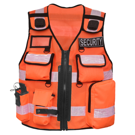 Pielini Sicherheitsweste 212 Orange Vorderseite, verstellbar, Reflexstreifen