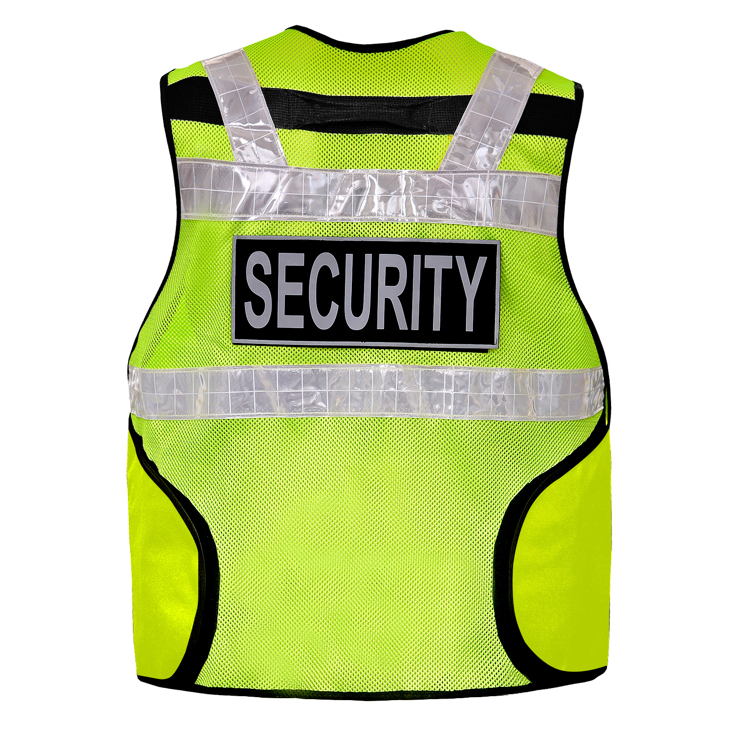 Reflektierende Multi-Taschen Security Sicherheitsweste, Größe M-2XL  (verstellbar), navy-yellow, Westen, Warnschutzbekleidung