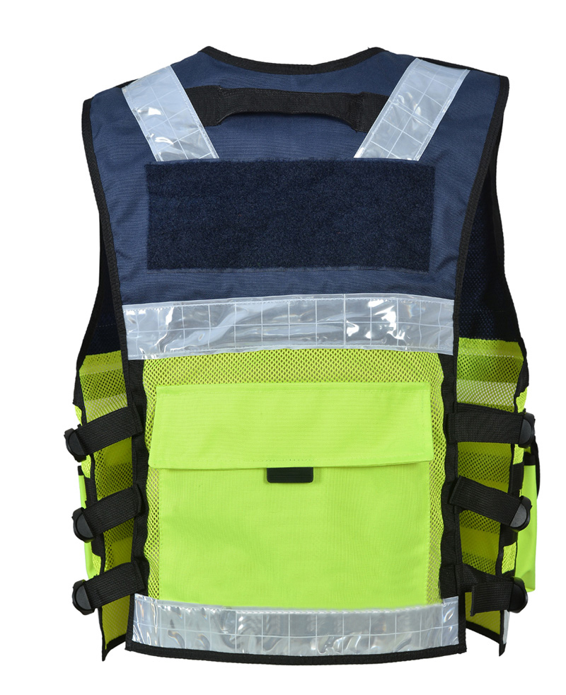 Sicherheitsweste Warn Schutzweste Einsatzweste viele Taschen Reißverschluss  Reflektierendes Material 312 Gelb Blau mit Leiste – JM Sicherheitskleidung  Motorradbekleidung